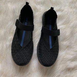 Woven black Mary Janes